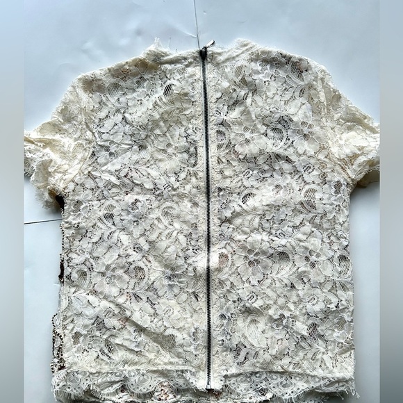 Zara Ecru Multicolored Lace Top Small embroidered - Picture 7 of 13